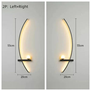 Modern LED Wall Lamp – Minimalist Art Design for Bedroom, Living Room, and Bathroom, Gold/Black