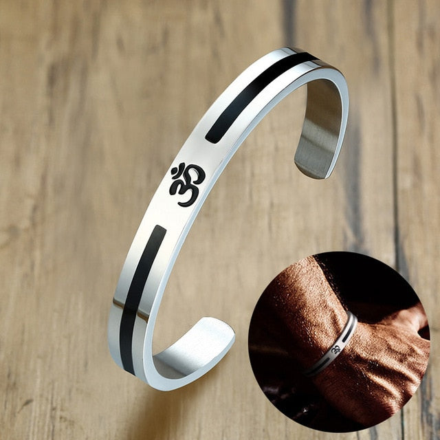 Men's Aum Cuff Bracelet Stainless Steel Jewellery