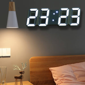 LED Digital Wall Clock w/Alarm, Date & Temperature