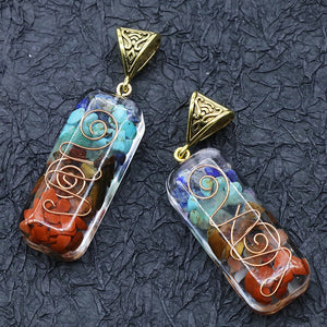 Reiki Healing Natural Stone Chakra Orgone Necklace