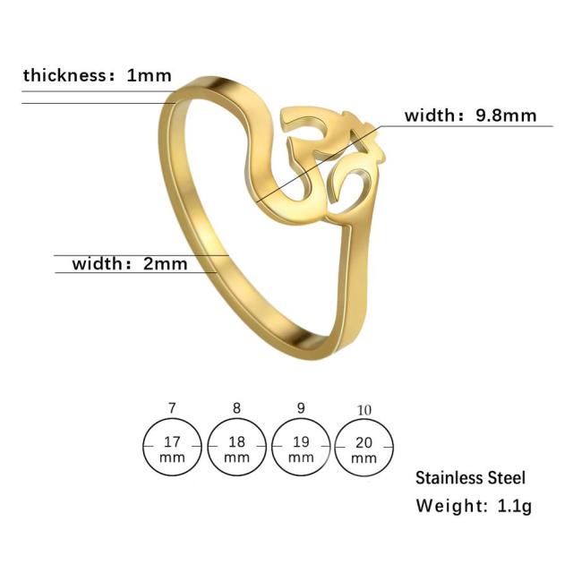 Women's Aum Rings Stainless Steel Jewellery Gift