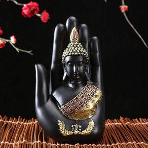 Hand Made Buddha Meditation Palm Statue