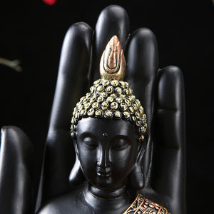 Hand Made Buddha Meditation Palm Statue