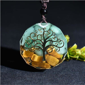 Tree Of Life Energy Crystal Orgonite Necklace