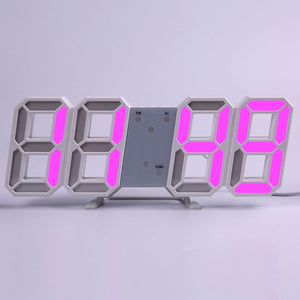 LED Digital Wall Clock w/Alarm, Date & Temperature