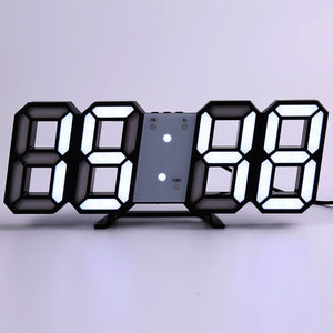 LED Digital Wall Clock w/Alarm, Date & Temperature