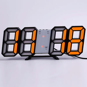 LED Digital Wall Clock w/Alarm, Date & Temperature