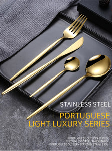 24PCS Cutlery Set Stainless Flatware Tableware Case Set