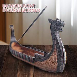 Wooden Dragon Boat Incense Burners