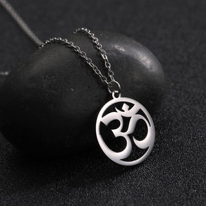 Unisex Aum Necklace Stainless Steel Amulet Pendant