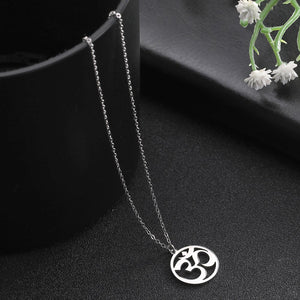 Unisex Aum Necklace Stainless Steel Amulet Pendant