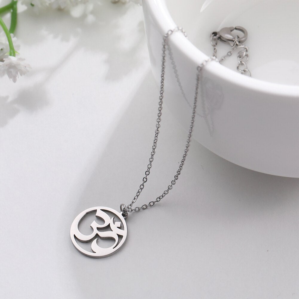 Unisex Aum Necklace Stainless Steel Amulet Pendant