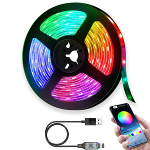 5V RGB Bluetooth-App Controlled USB Flexible LED Strip Lights