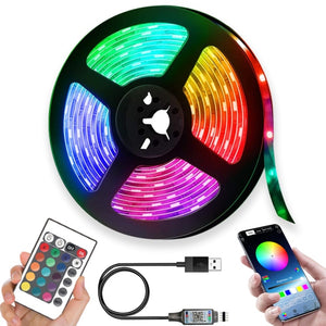 5V RGB Bluetooth-App Controlled USB Flexible LED Strip Lights