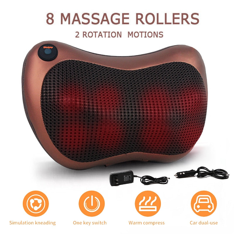 Neck, Shoulder & Body Deep Kneading Heat Massage Pillow