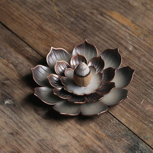 Delicate Alloy Lotus Incense Backflow Burner/Stick Holder