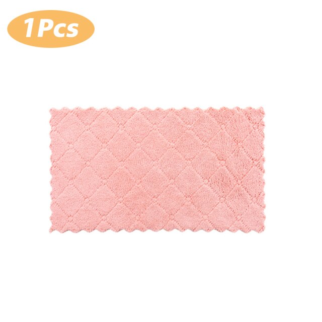 2/5/10Pcs Microfiber Towel Double-layer Absorbent Cleaning Cloths