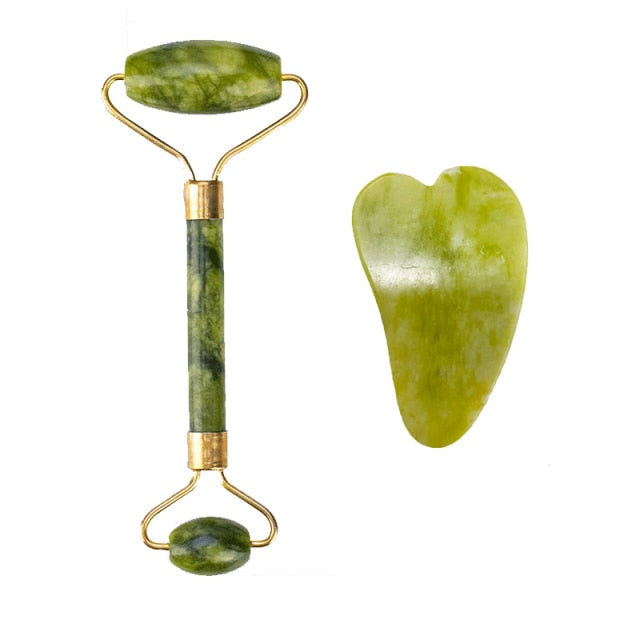 Natural Gua sha Jade Roller Massager For Face, Body, Skin Care