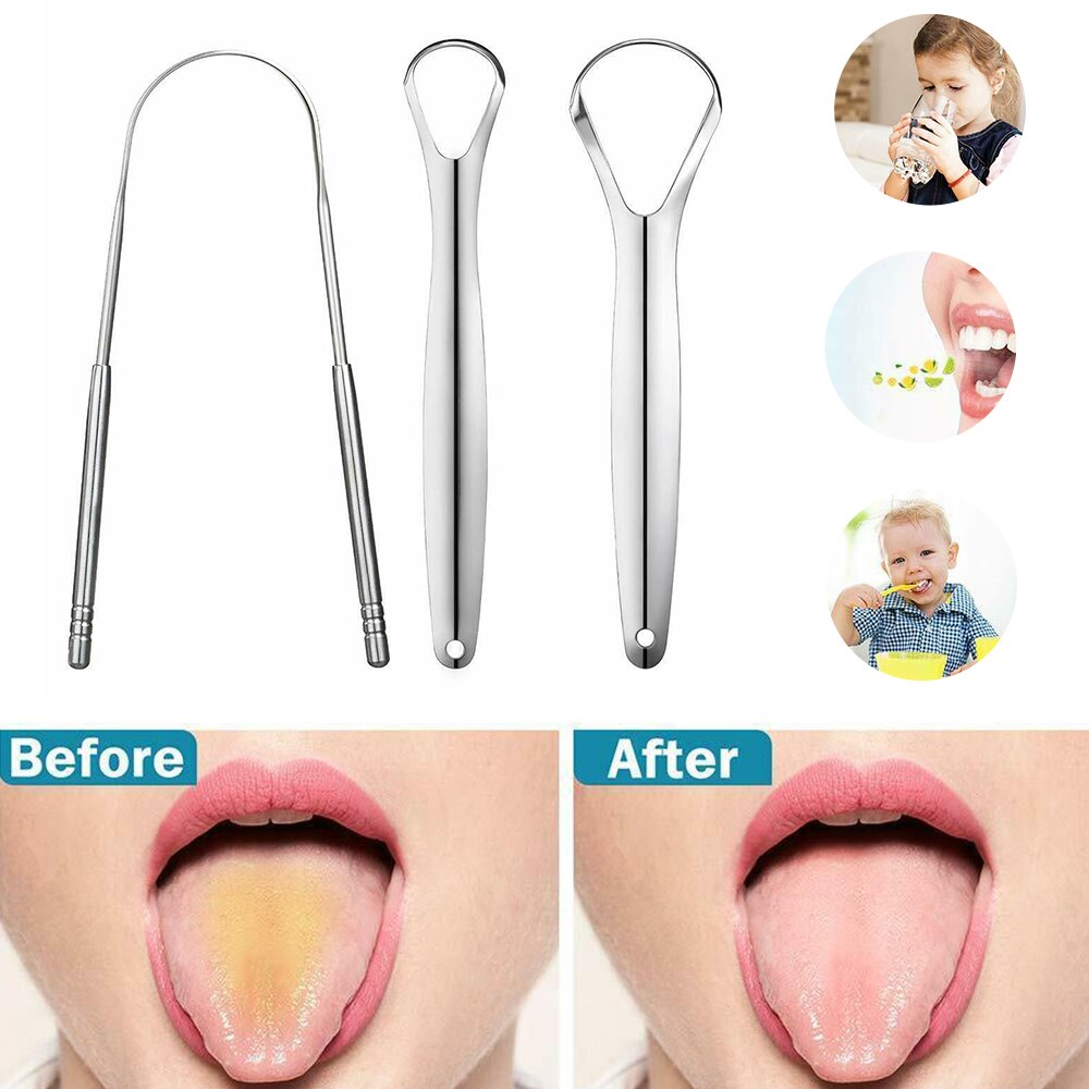 3pcs Stainless Steel Tongue Scraper Oral Care