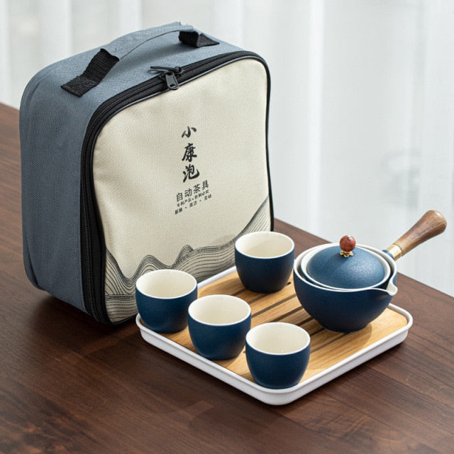 360 Degrees Porcelain Rotating Tea Set (includes Gift Carrying Bag)