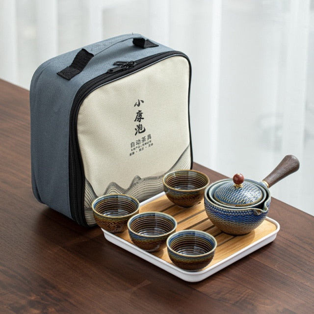 360 Degrees Porcelain Rotating Tea Set (includes Gift Carrying Bag)