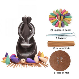 Handmade Backflow Waterfall Ceramic Incense Fragrance Burner