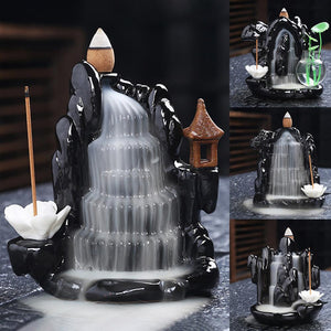 Waterfall Ceramic Backflow Smoke Incense Burner Ornament