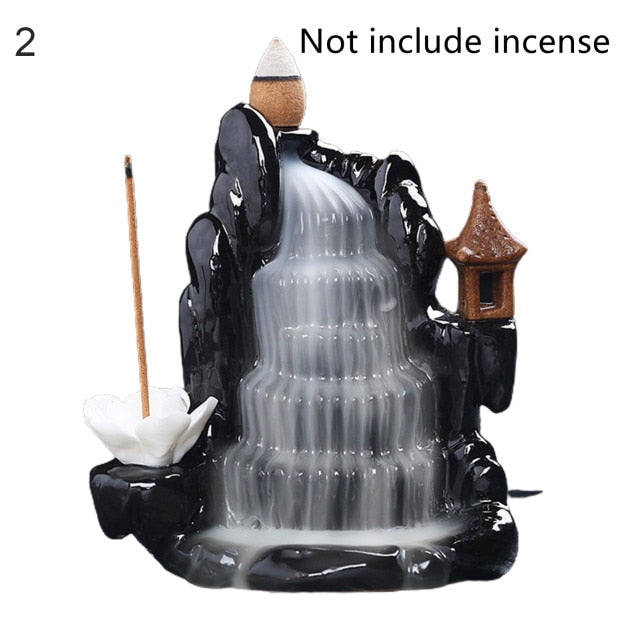 Waterfall Ceramic Backflow Smoke Incense Burner Ornament