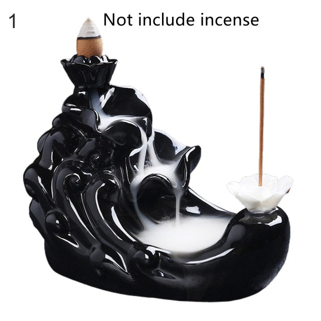 Waterfall Ceramic Backflow Smoke Incense Burner Ornament