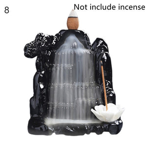 Waterfall Ceramic Backflow Smoke Incense Burner Ornament