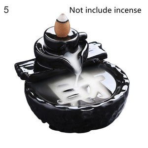 Waterfall Ceramic Backflow Smoke Incense Burner Ornament