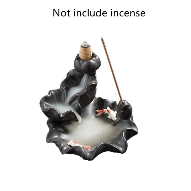 Waterfall Ceramic Backflow Smoke Incense Burner Ornament