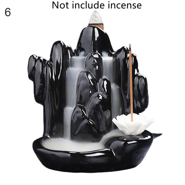 Waterfall Ceramic Backflow Smoke Incense Burner Ornament