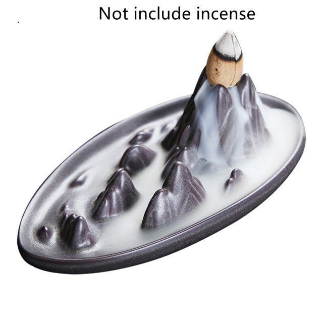 Waterfall Ceramic Backflow Smoke Incense Burner Ornament