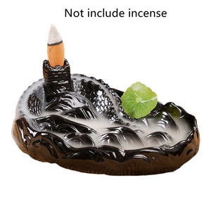 Waterfall Ceramic Backflow Smoke Incense Burner Ornament