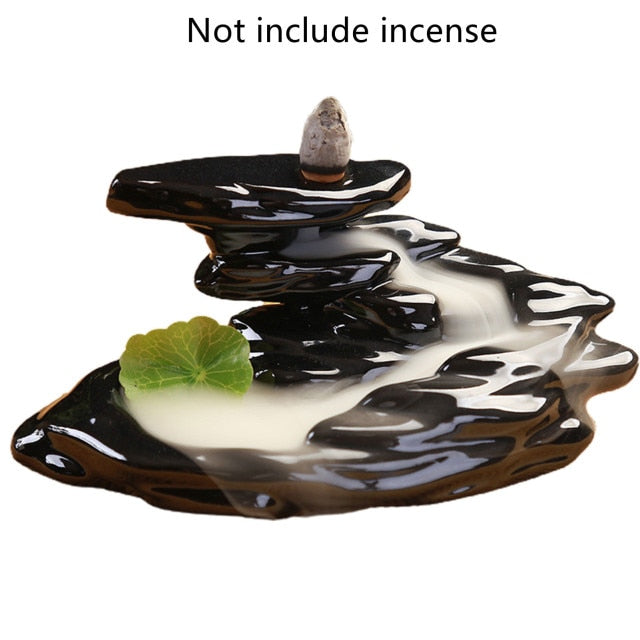 Waterfall Ceramic Backflow Smoke Incense Burner Ornament