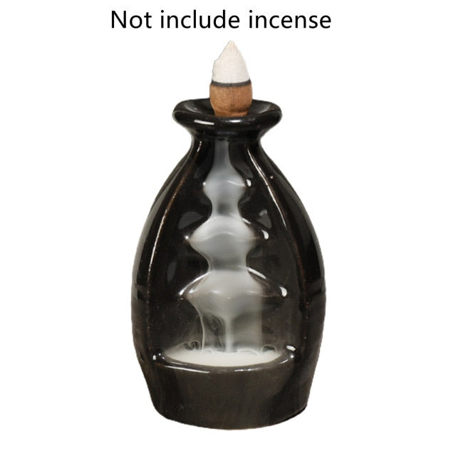 Waterfall Ceramic Backflow Smoke Incense Burner Ornament