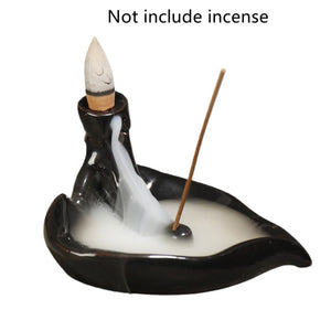 Waterfall Ceramic Backflow Smoke Incense Burner Ornament