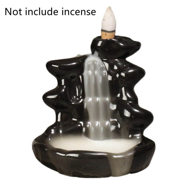 Waterfall Ceramic Backflow Smoke Incense Burner Ornament