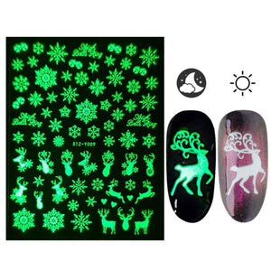 3D Glowing Halloween Nail Art Stickers