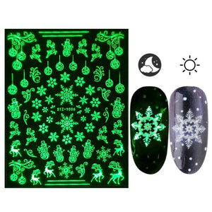 3D Glowing Halloween Nail Art Stickers