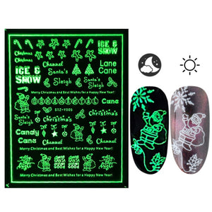 3D Glowing Halloween Nail Art Stickers