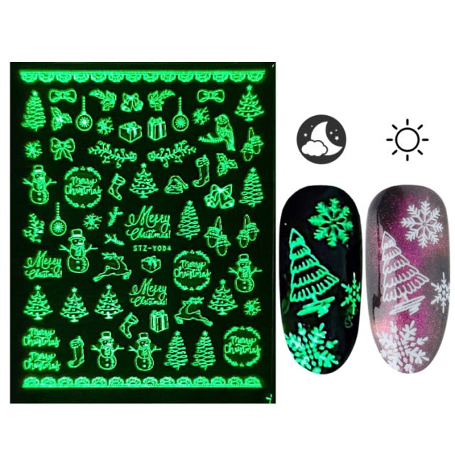 3D Glowing Halloween Nail Art Stickers