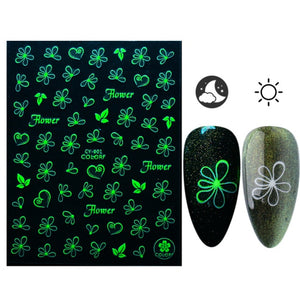 3D Glowing Halloween Nail Art Stickers