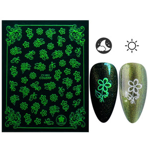 3D Glowing Halloween Nail Art Stickers