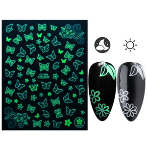 3D Glowing Halloween Nail Art Stickers