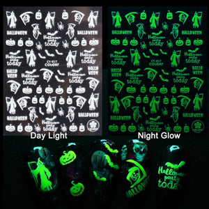 3D Glowing Halloween Nail Art Stickers