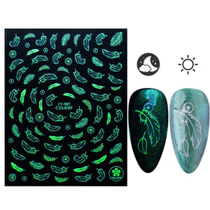 3D Glowing Halloween Nail Art Stickers