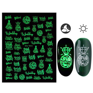 3D Glowing Halloween Nail Art Stickers