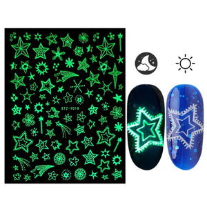 3D Glowing Halloween Nail Art Stickers